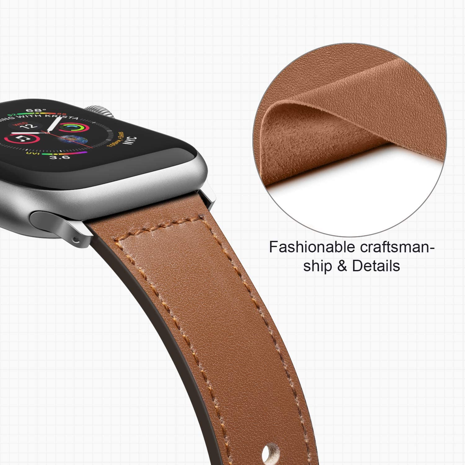 Leather Bands for New Apple Watch Series-Fonally-