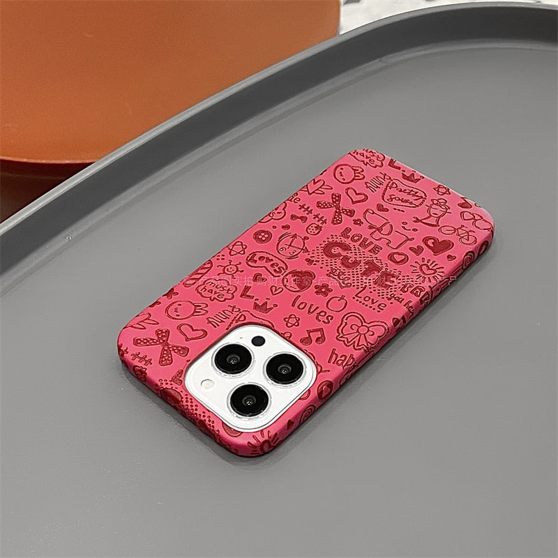 Love Cute Graffiti iPhone Case-Fonally-For iphone X-Rose pink-