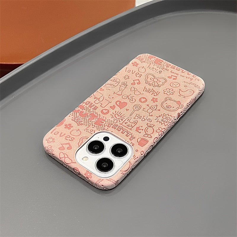 Love Cute Graffiti iPhone Case-Fonally-For iphone XS-Light pink-