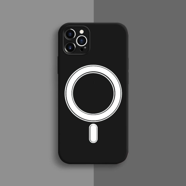 MagSafe Compatible Transparent and Silicone iPhone Case-Fonally-For iPhone 13 Pro Max-Black-