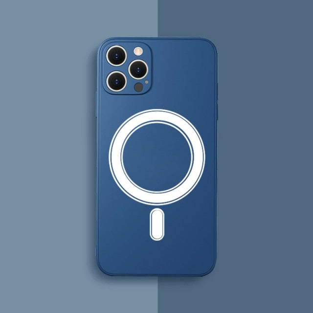 MagSafe Compatible Transparent and Silicone iPhone Case-Fonally-For iPhone 13 Pro Max-Dark Blue-