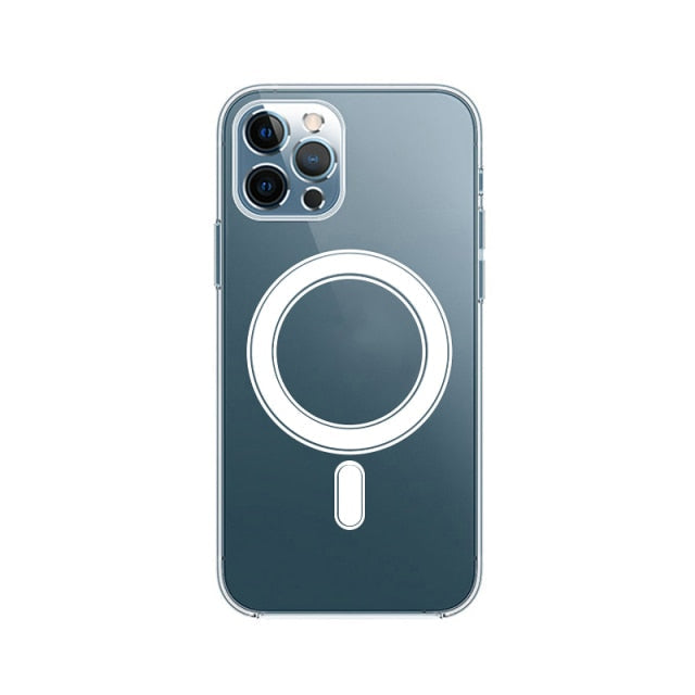 MagSafe Compatible Transparent and Silicone iPhone Case-Fonally-For iPhone 13 Pro Max-Transparent-