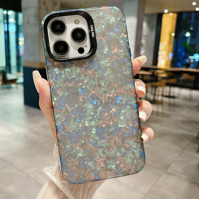 Marble Pattern Acrylic Back iPhone Case-Fonally-