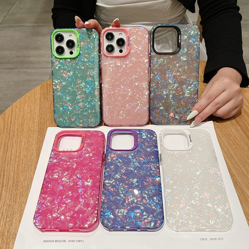 Marble Pattern Acrylic Back iPhone Case-Fonally-
