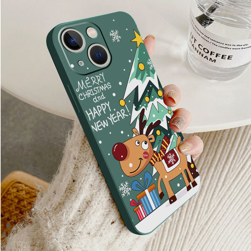 Merry Christmas & Happy New Year-Fonally-For iPhone 14-Dark Green 1-