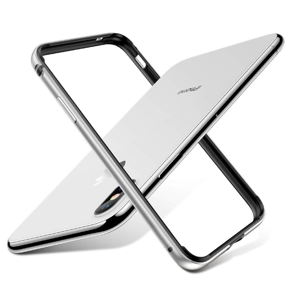 Metal Bumper Frame for iPhone Case-Fonally-For iPhone 12 or 12 Pro-Silver-