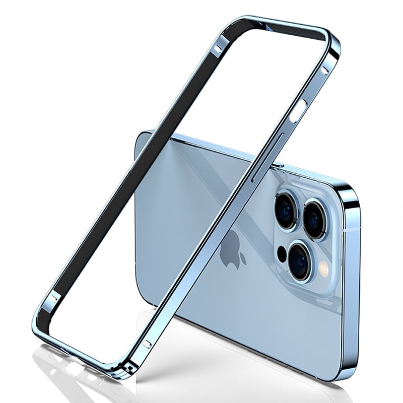 Metal Bumper Frame for iPhone Case-Fonally-For iPhone 13-Sierra Blue-