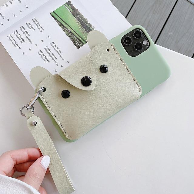 Pet Wallet iPhone Case with strap-Fonally-For iPhone SE 2020-Green-