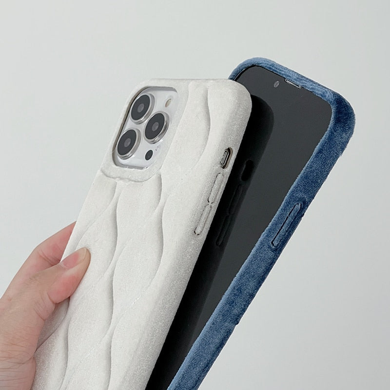 Quilted Wavy Velvet iPhone Case-Fonally-