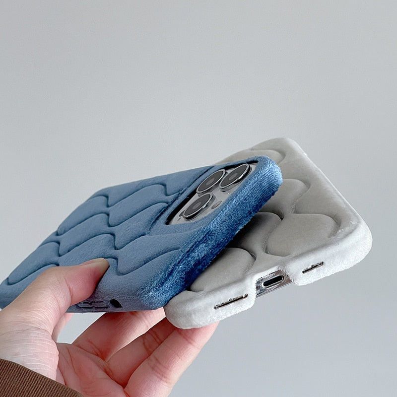 Quilted Wavy Velvet iPhone Case-Fonally-