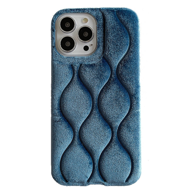 Quilted Wavy Velvet iPhone Case-Fonally-
