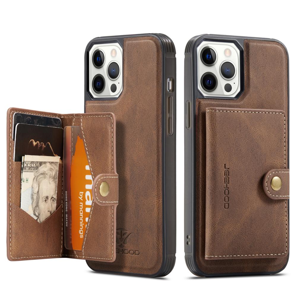 Removable Flip Card Wallet iPhone Case-Fonally-iPhone XS Max-Brown-
