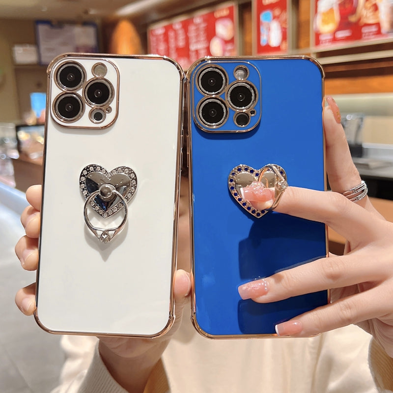 Rhinestone Heart Ring iPhone Case-Fonally-