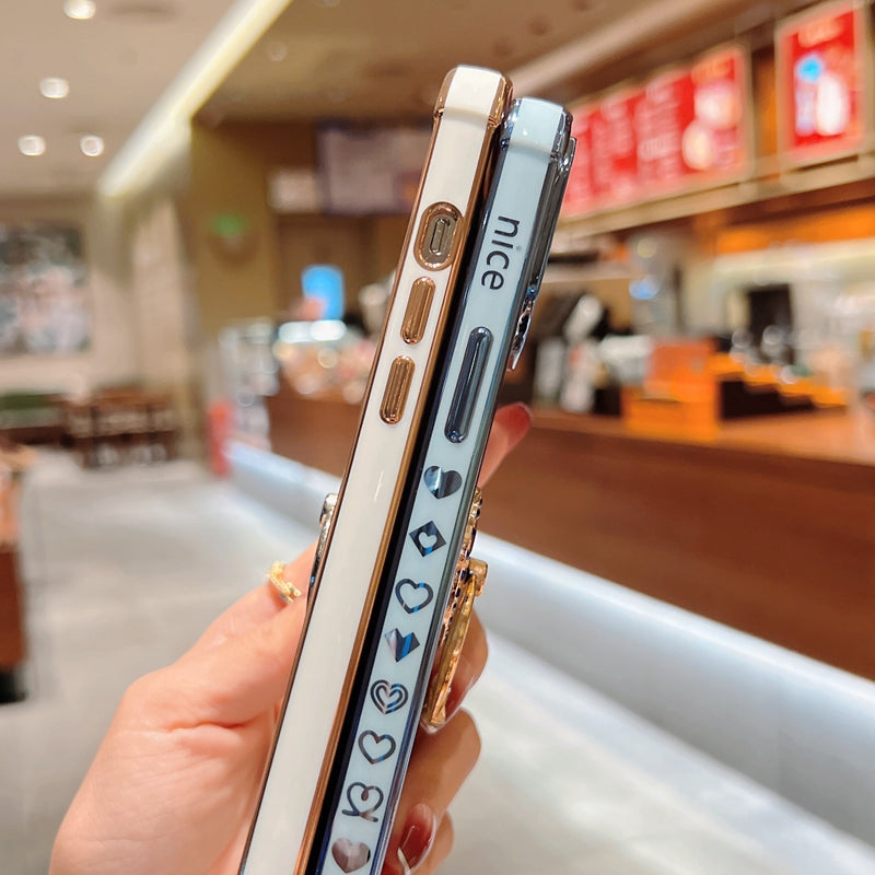 Rhinestone Heart Ring iPhone Case-Fonally-