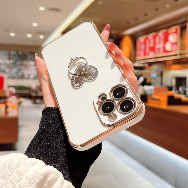 Rhinestone Heart Ring iPhone Case-Fonally-