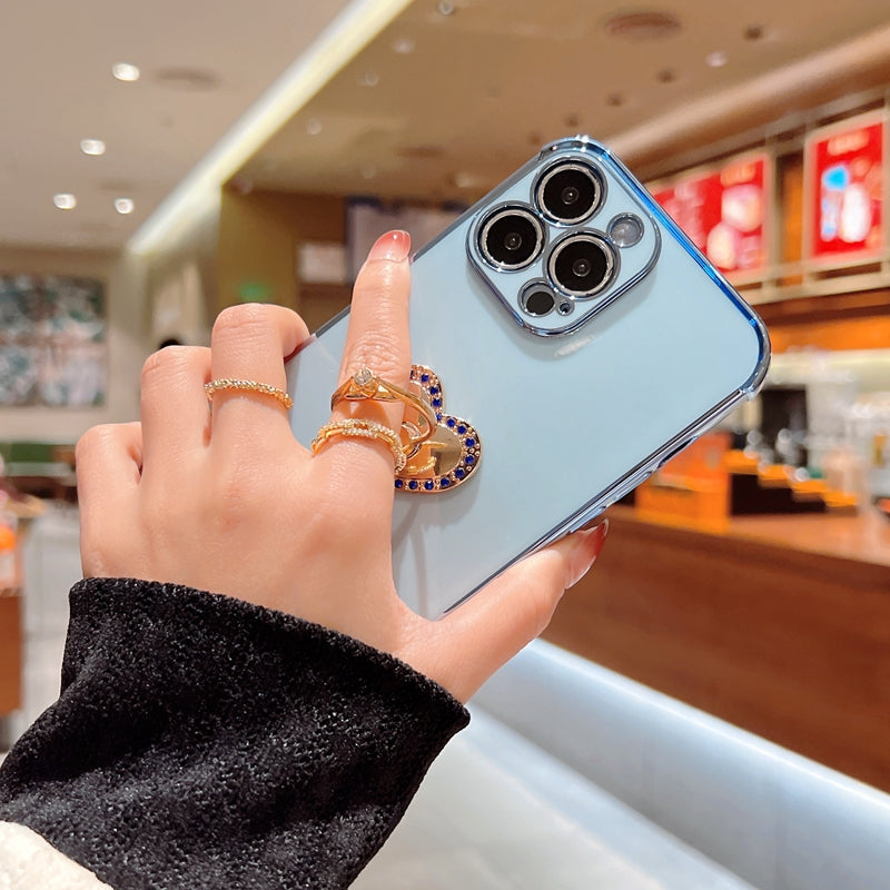 Rhinestone Heart Ring iPhone Case-Fonally-