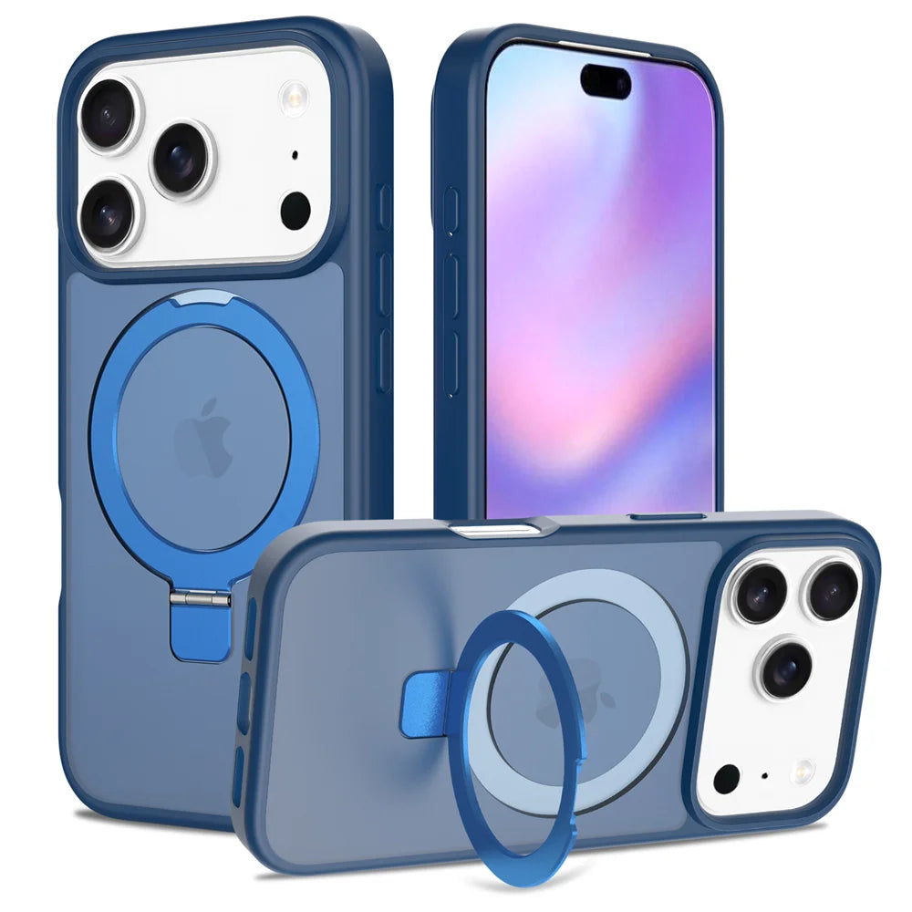 Frosted Translucent MagSafe Case with Fold Stand