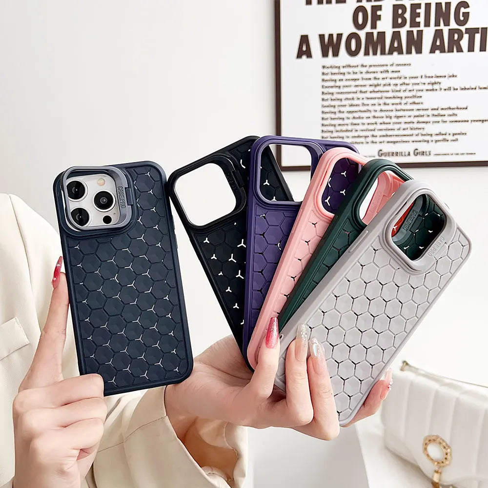 Honeycomb Heat Dissipating Camera Stand iPhone Case
