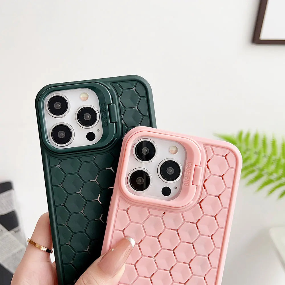 Honeycomb Heat Dissipating Camera Stand iPhone Case