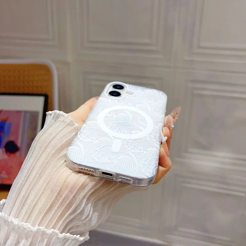 Artistic Waves Pattern MagSafe iPhone Case