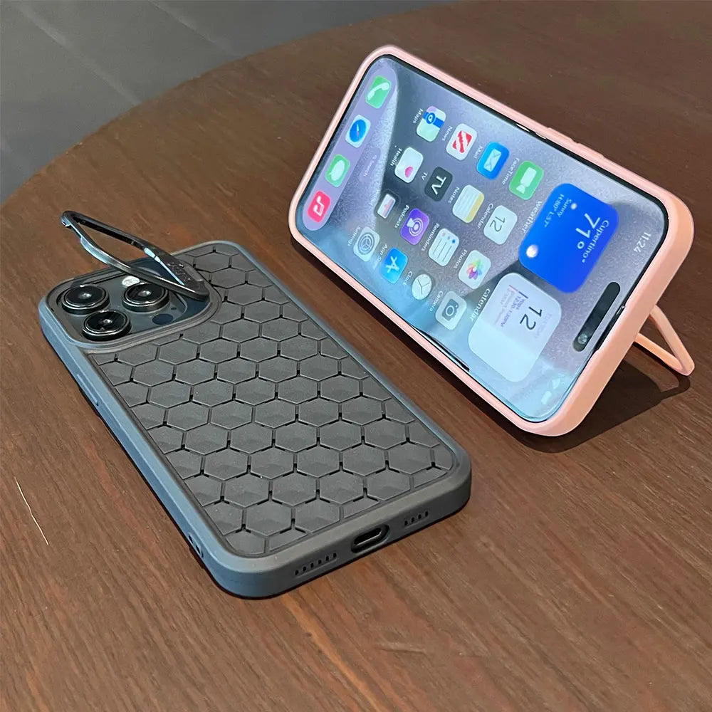 Honeycomb Heat Dissipating Camera Stand iPhone Case