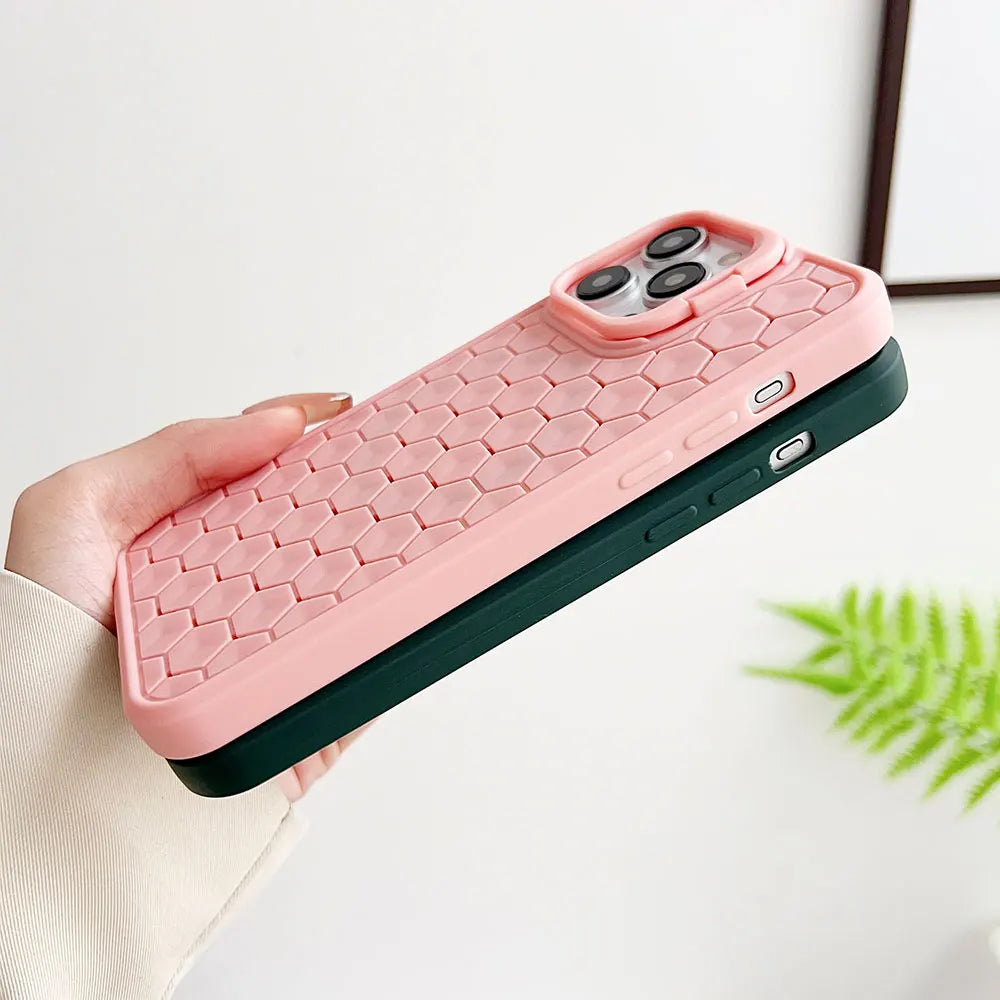 Honeycomb Heat Dissipating Camera Stand iPhone Case