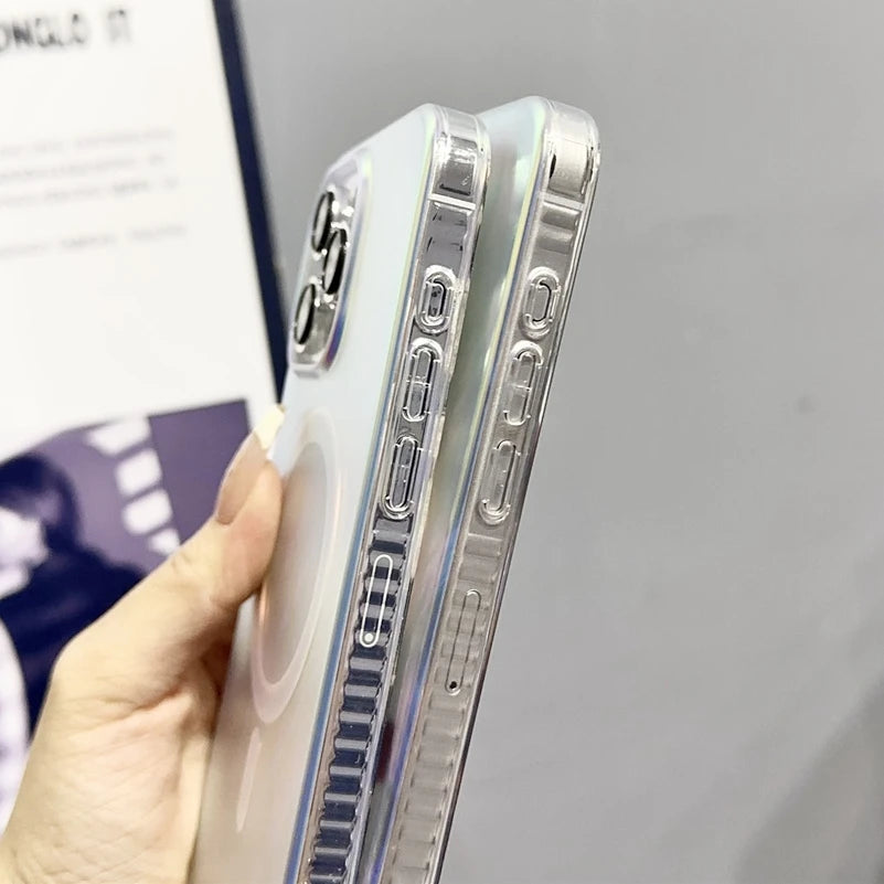 Laser Feather Aurora Magsafe iPhone Case