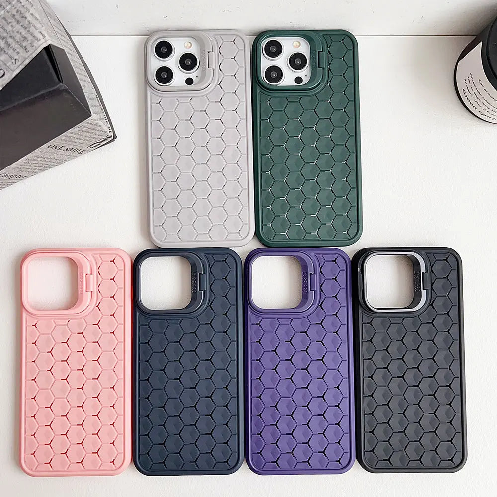 Honeycomb Heat Dissipating Camera Stand iPhone Case