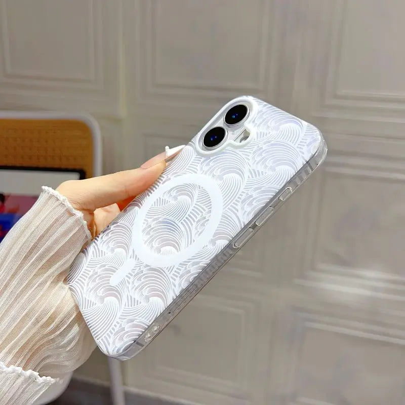 Artistic Waves Pattern MagSafe iPhone Case