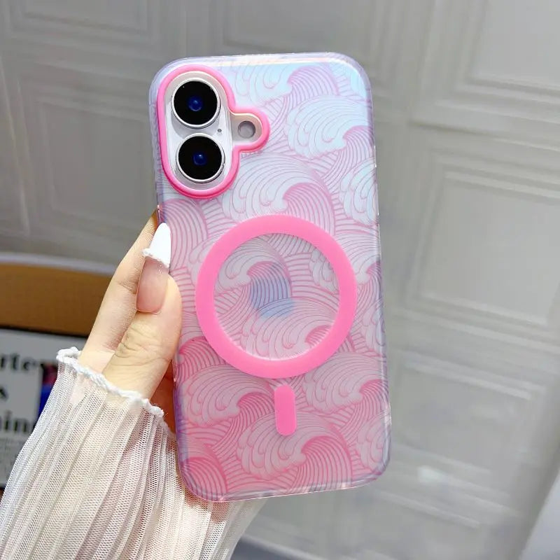 Artistic Waves Pattern MagSafe iPhone Case