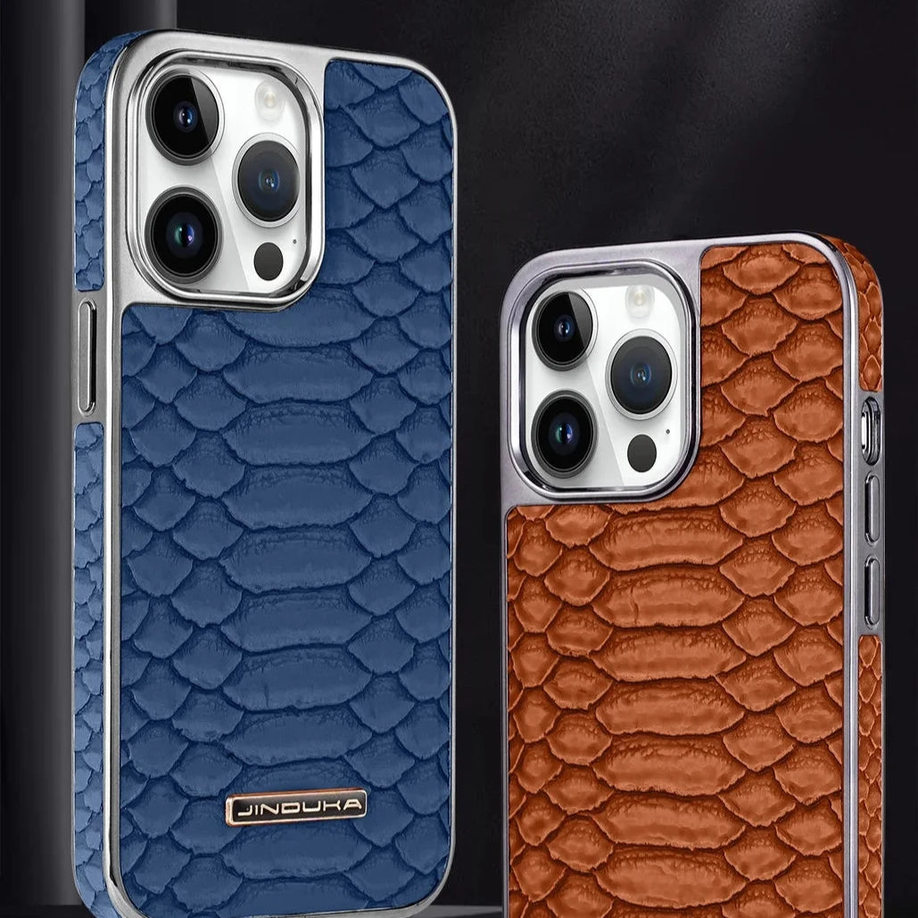 Pythonorus PU Leather Plated iPhone Case