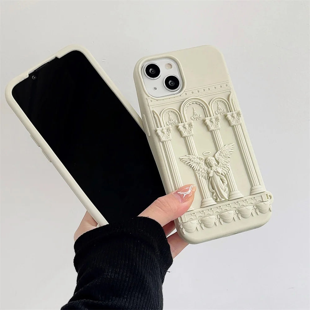 Embossed Roman Pillar Angel iPhone Case