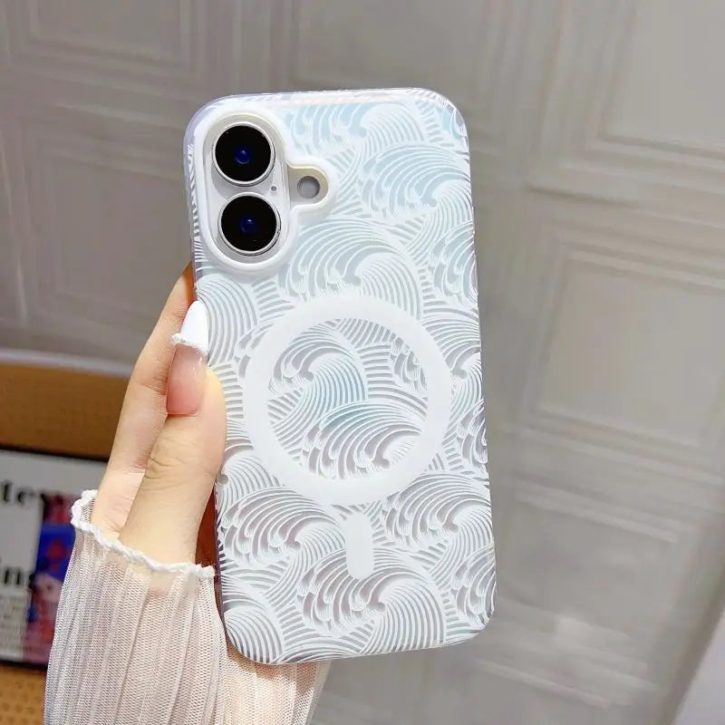 Artistic Waves Pattern MagSafe iPhone Case