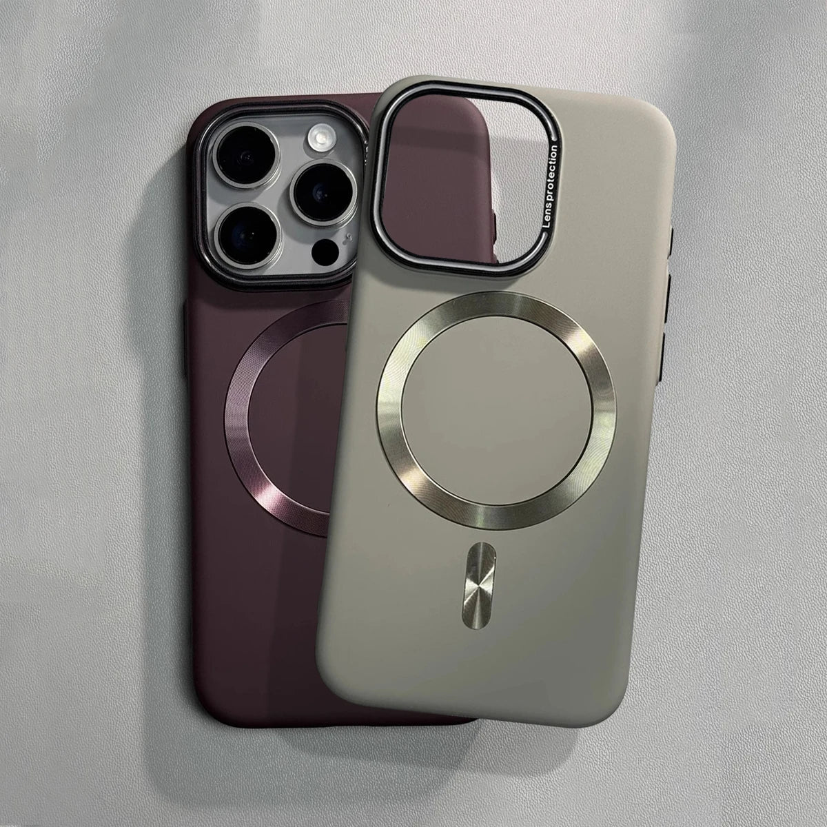 Luxury Solid Color Matte Magnetic Wireless Charge iPhone Case
