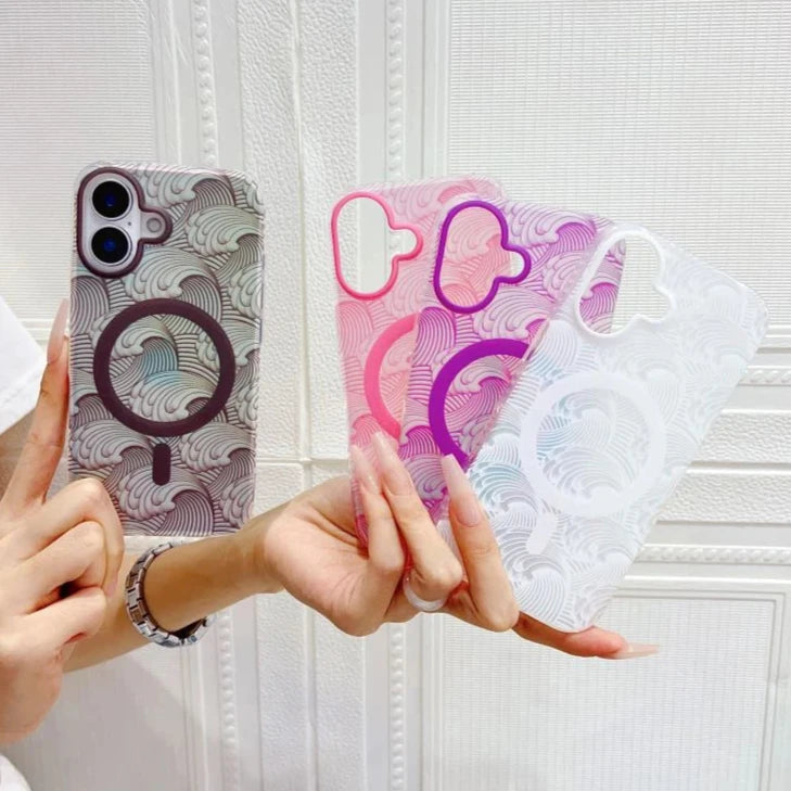 Artistic Waves Pattern MagSafe iPhone Case