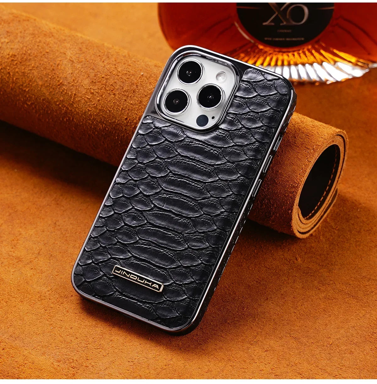 Pythonorus PU Leather Plated iPhone Case