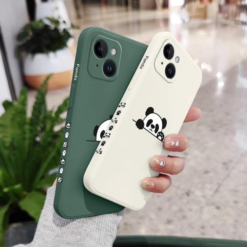 Cute Panda Silicone iPhone Case