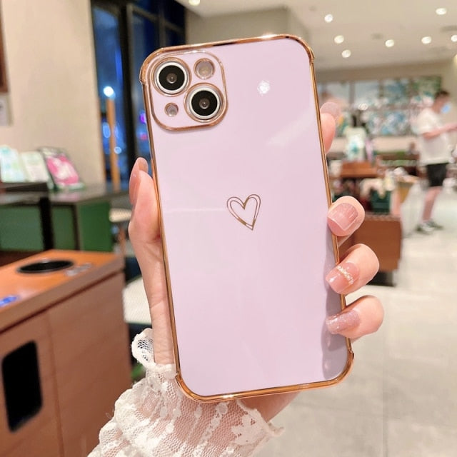 Shiny Heart iPhone Case-Fonally-For iPhone 13 Pro Max-Purple-