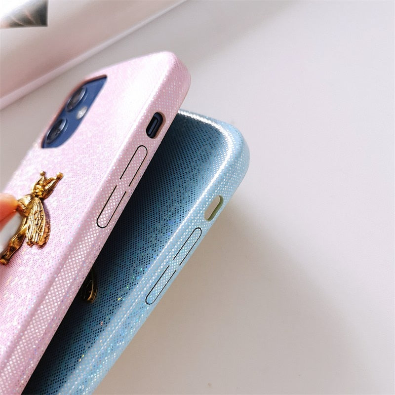 Shiny Rainbow Effect Pearl Bee iPhone Case-Fonally-