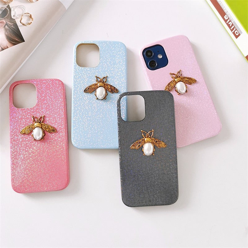Shiny Rainbow Effect Pearl Bee iPhone Case Shiny Rainbow Effect Pearl Bee iPhone Case