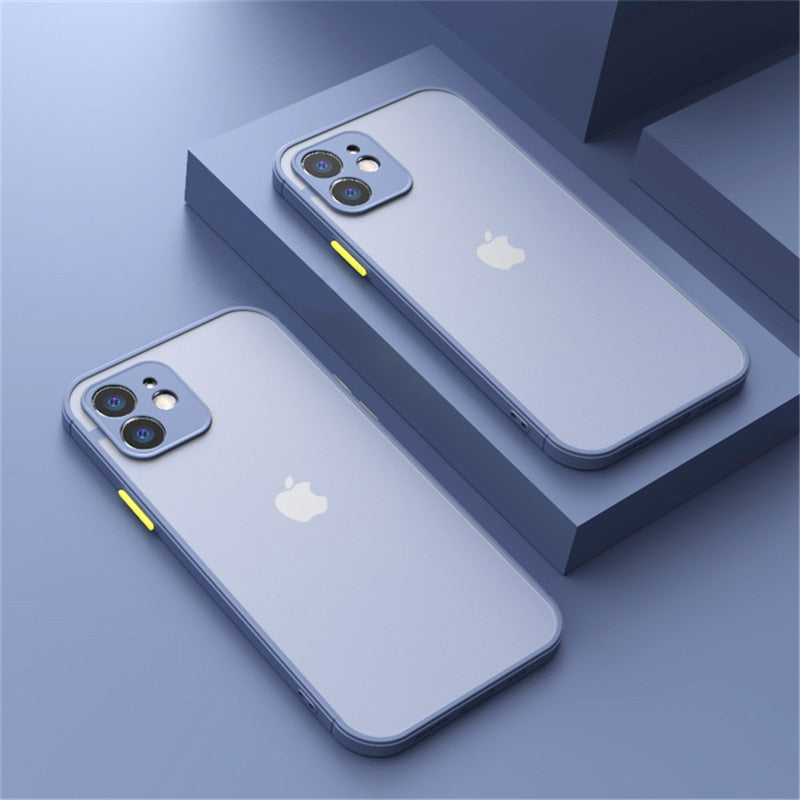 Shockproof Matte Silicone iPhone Case-Fonally-For iPhone 12-Gray-