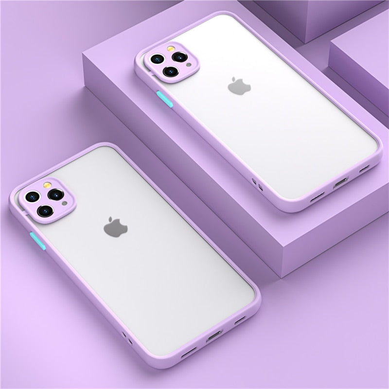 Shockproof Matte Silicone iPhone Case-Fonally-For iPhone 12-Purple-