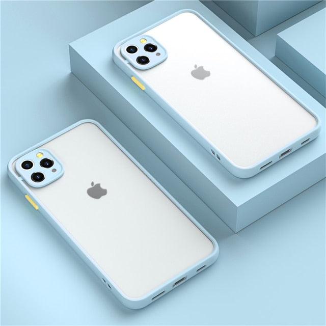 Shockproof Matte Silicone iPhone Case-Fonally-For iPhone 14 Pro Max-Sky Blue-