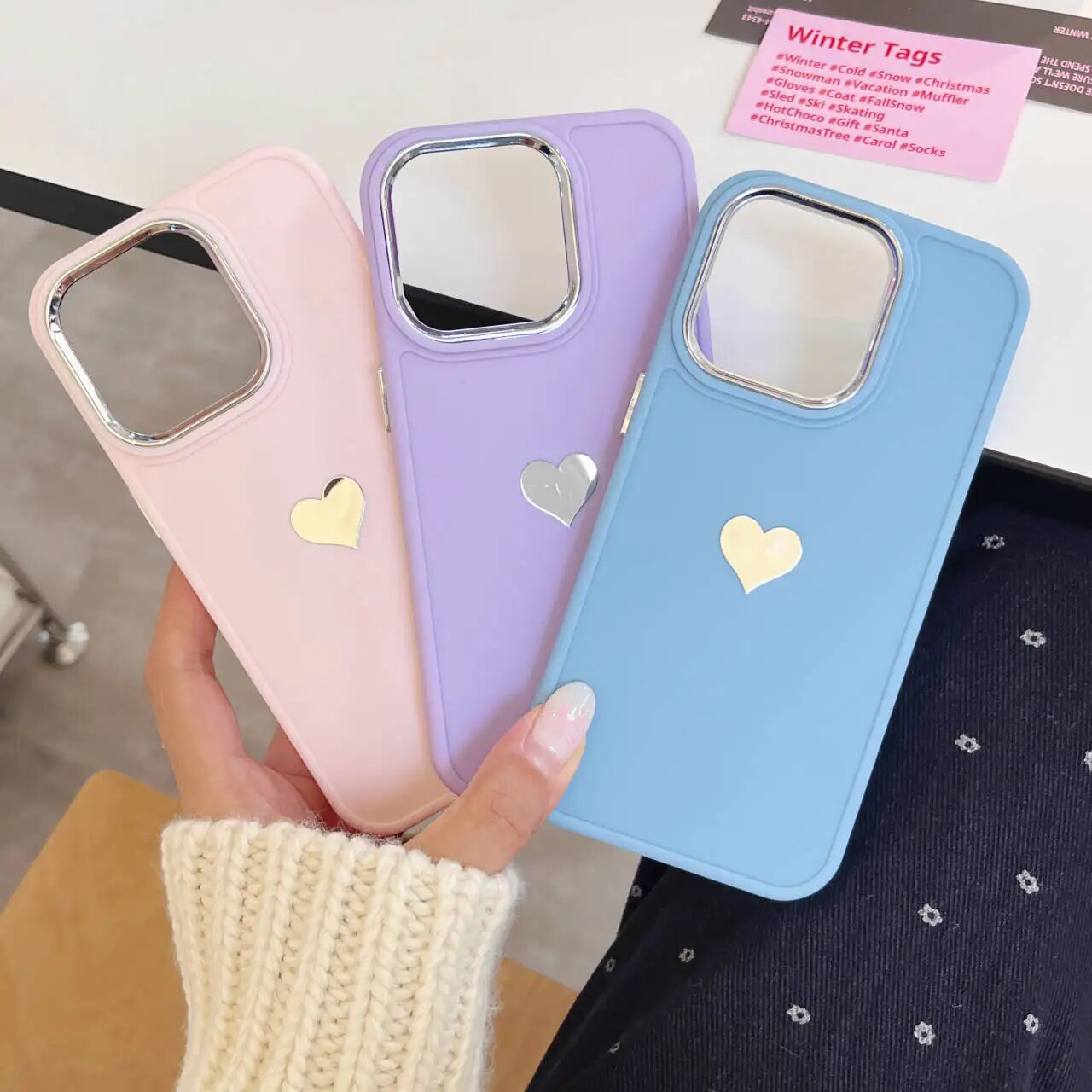 Silver Plated Love Heart iPhone Case-Fonally-