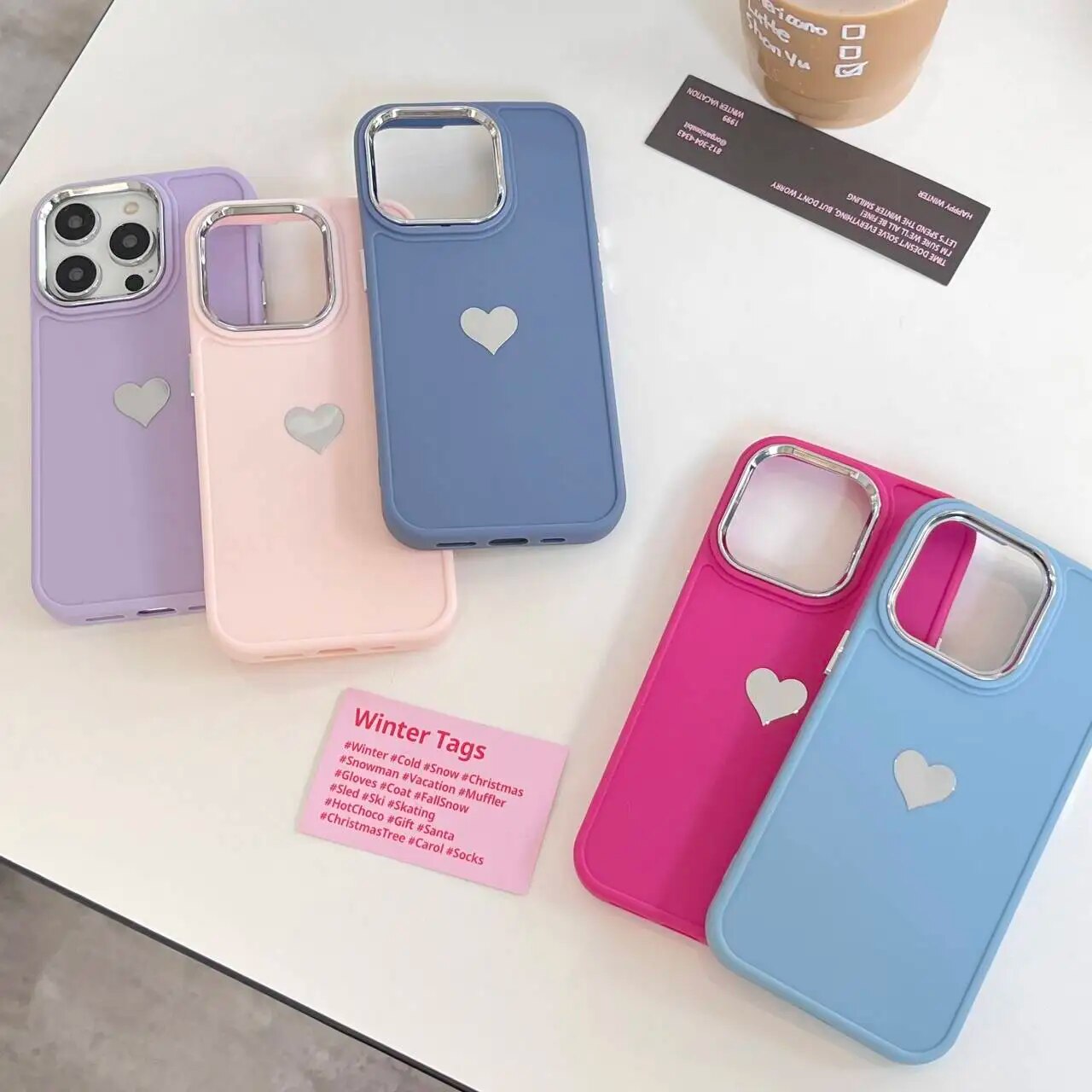 Silver Plated Love Heart iPhone Case-Fonally-