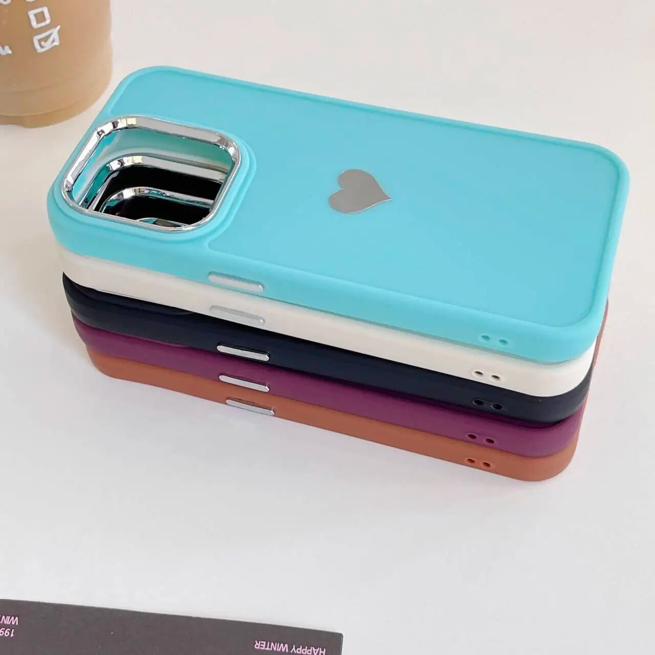 Silver Plated Love Heart iPhone Case-Fonally-