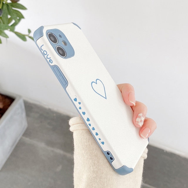 Soft Color Heart iPhone Case with Bumper Corners-Fonally-For iPhone 12 Pro Max-Gray-