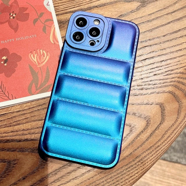 Soft Down Jacket iPhone Case-Fonally-For iPhone 13 Pro Max-Laser blue-