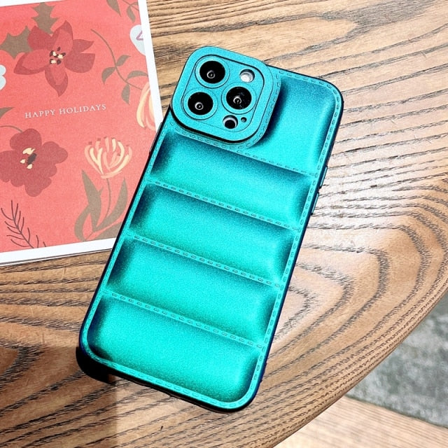 Soft Down Jacket iPhone Case-Fonally-For iPhone 13 Pro Max-Laser green-