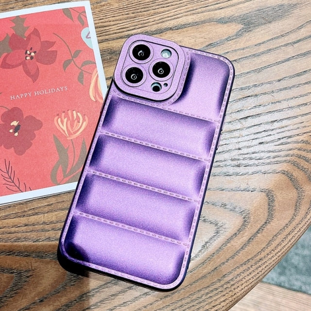Soft Down Jacket iPhone Case-Fonally-For iPhone 13 Pro Max-Laser purple-